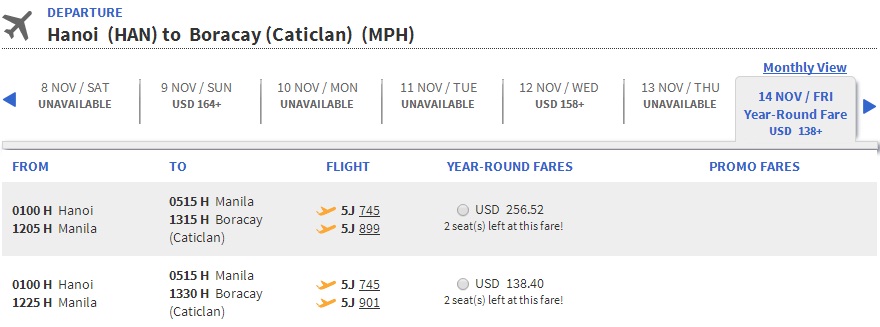 Vé máy bay Hà Nội đi Boracay giá rẻ nhất