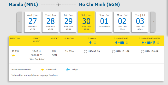 Hành trình Manila đi Hồ Chí Minh