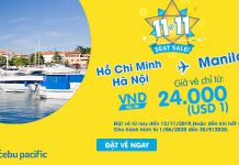 Khuyến mãi Cebu Pacific bay từ Việt Nam đến Philippines chỉ 1 USD